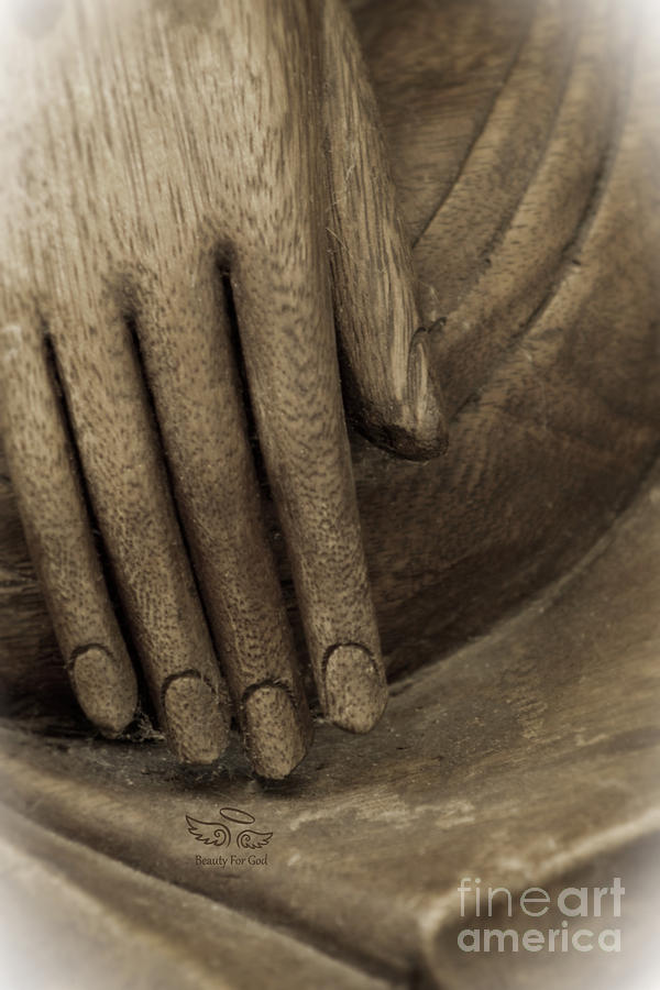 Buddha Photograph - The Wooden Hand of Peace by Beauty For God