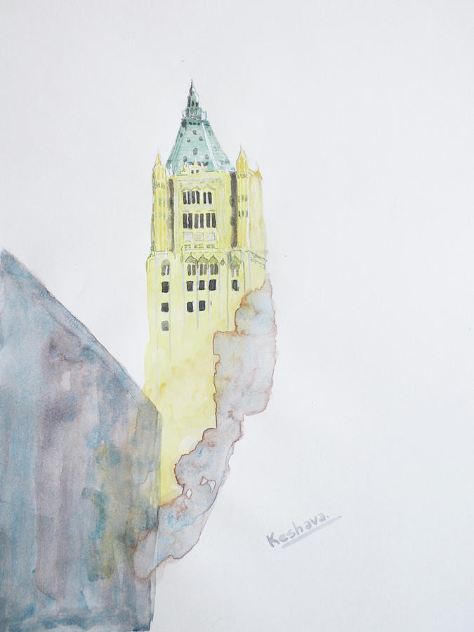 The Woolworth Building Painting by Keshava Shukla