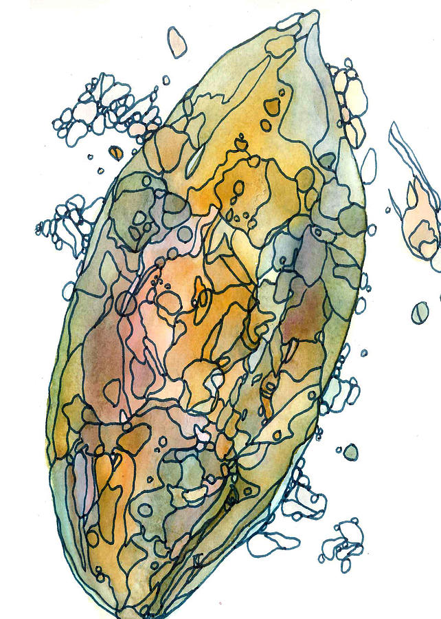 Leaf Painting - The World in a Leaf by Katie Ree Leaf Painting - The World in a Leaf by Katie Ree