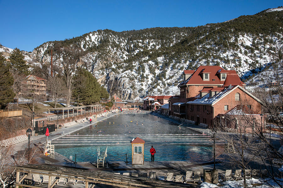 The worlds largest hot-springs pool at the Spa of the Rockies in Glenwood Springs Photograph by Carol M Highsmith