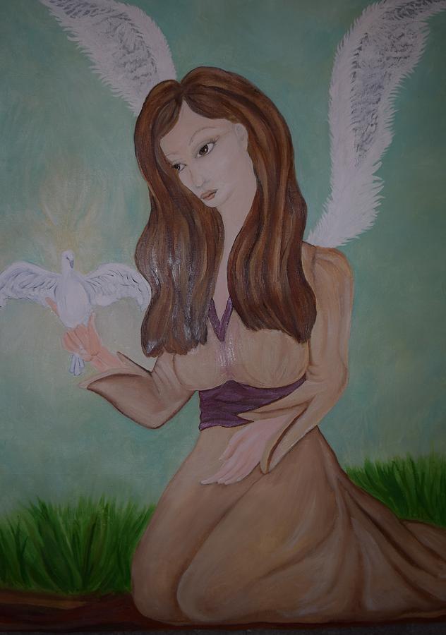 Dove Painting - The Wounded Healer by Wendy Wunstell