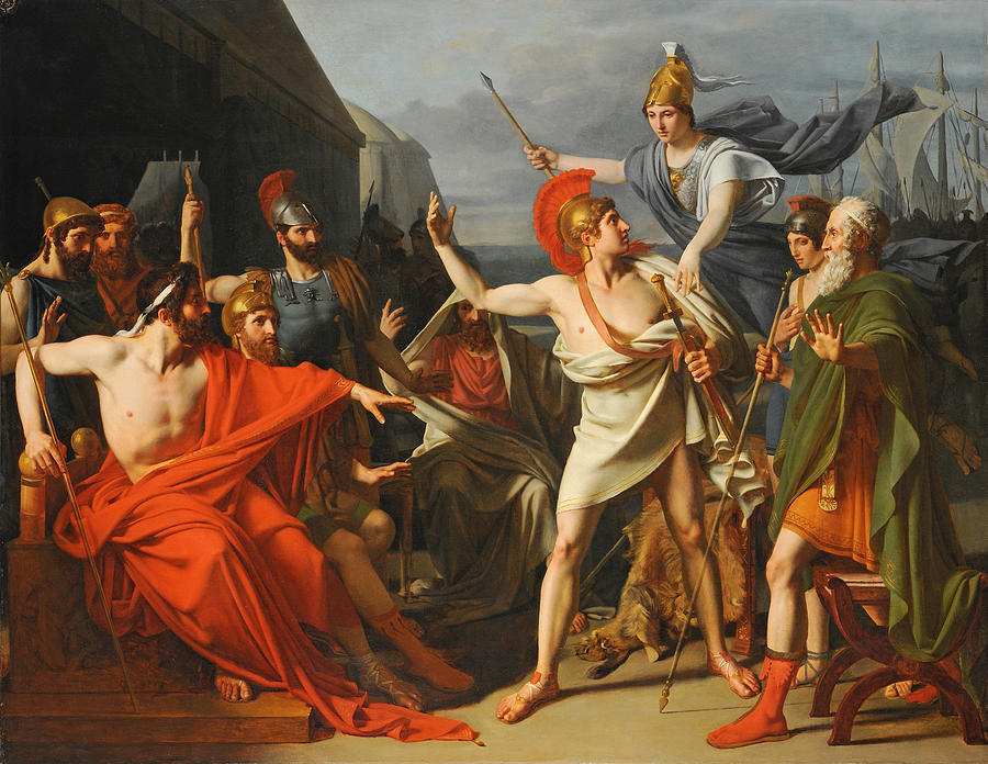 Famous Paintings Painting - The Wrath of Achilles by Michel-Martin Drolling