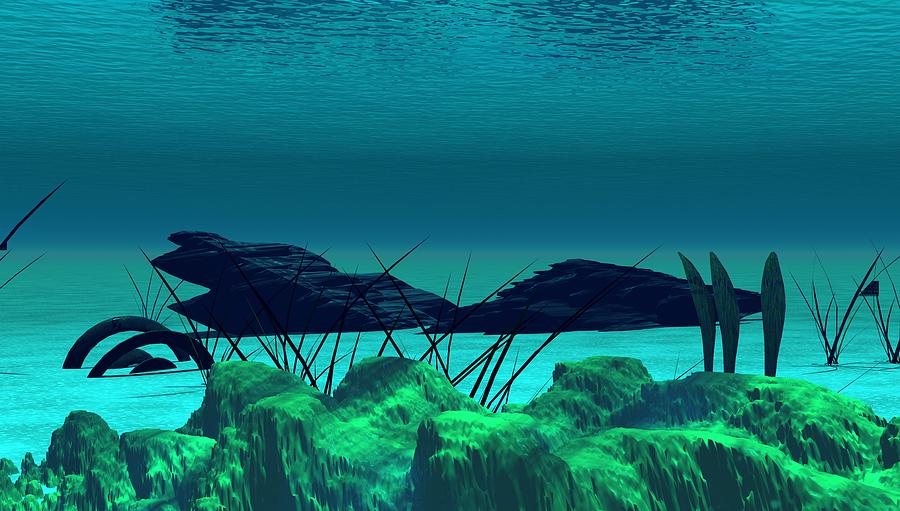Fantasy Digital Art - The wreck Diving the reef series by David Lane