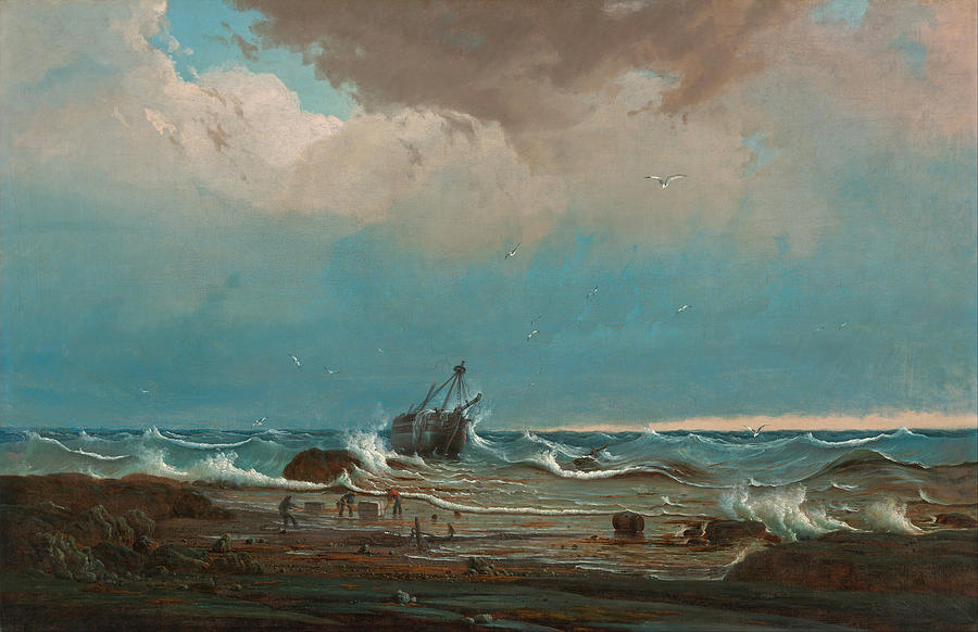 Bull Painting - The wreck of George the Third  by Knud Bull