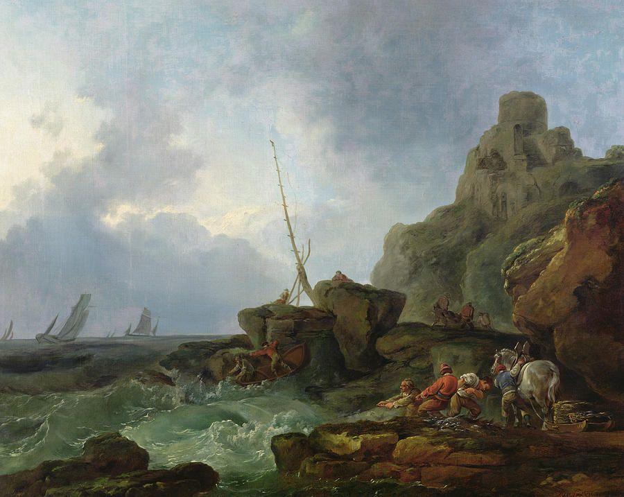 The Wreckers, 1767 Painting by Philip James de Loutherbourg