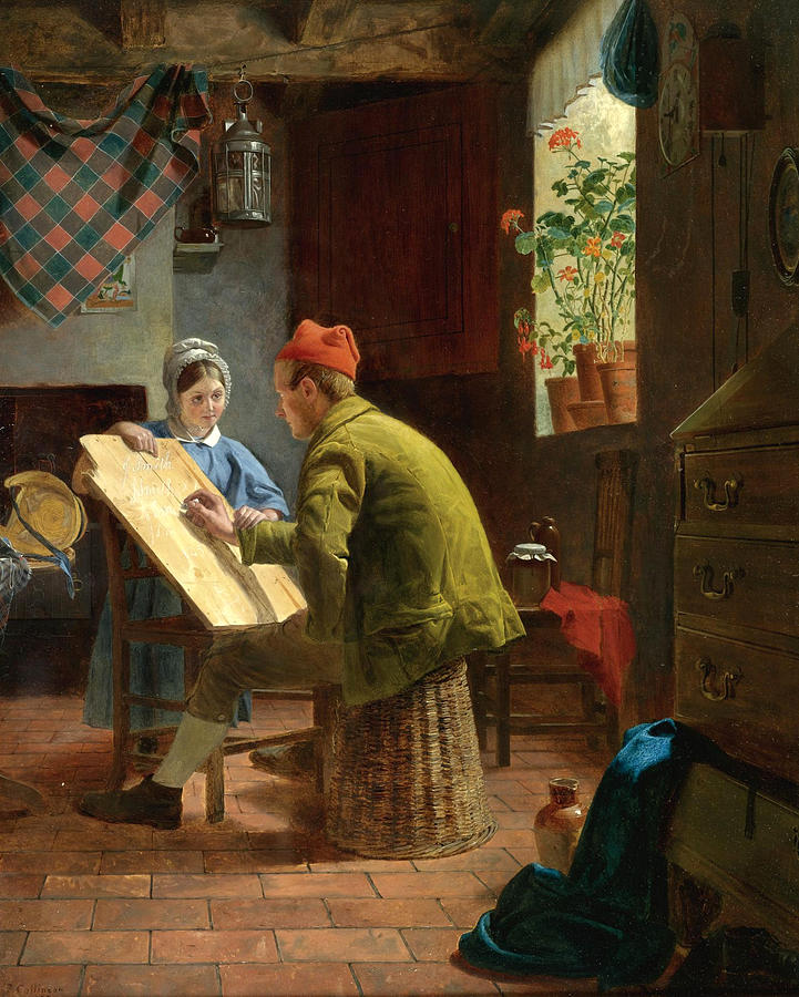 The Writing Lesson  Painting by James Collinson