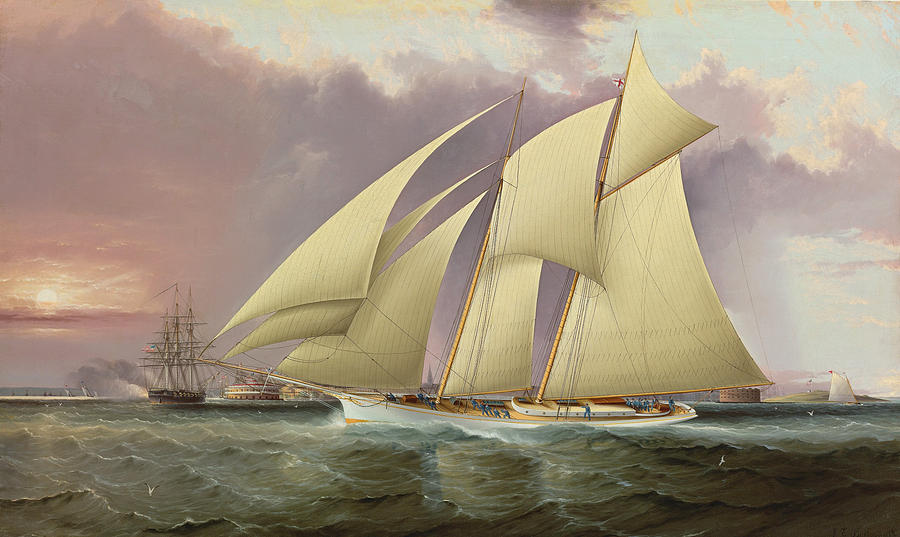 The Yacht Magic defending Americas Cup Painting by James Edward Buttersworth