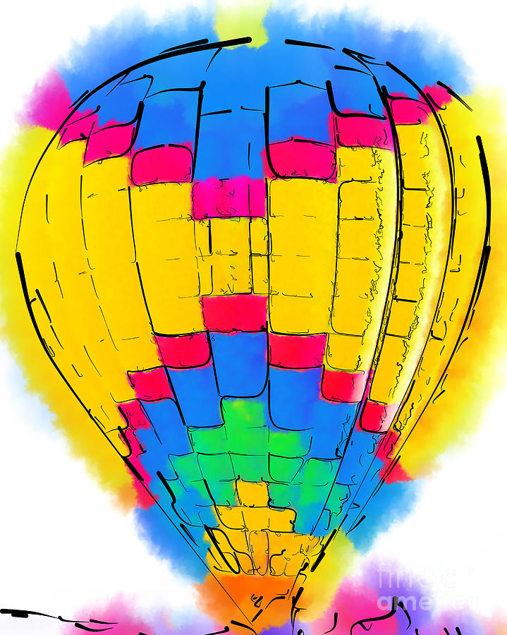 The Yellow And Blue Balloon Digital Art by Kirt Tisdale