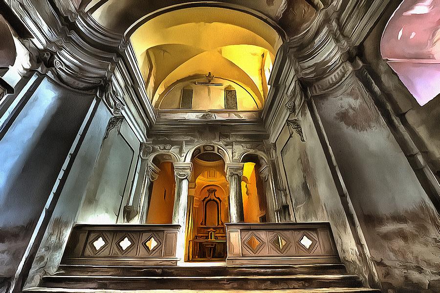 THE YELLOW LIGHT CHURCH 1p - La chiesa della luce gialla 1p Photograph by Enrico Pelos