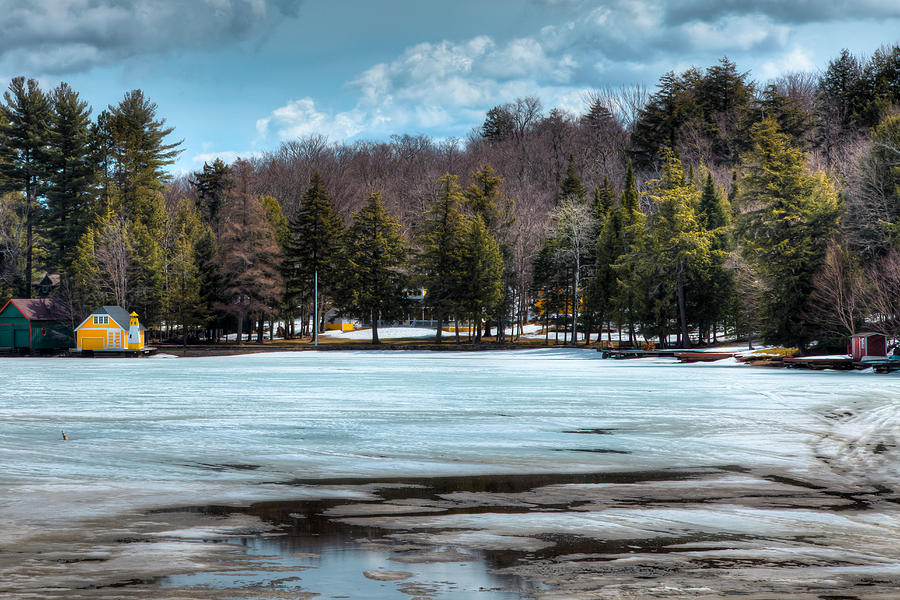 The Yellow Lighthouse on Old Forge Pond Photograph by David Patterson