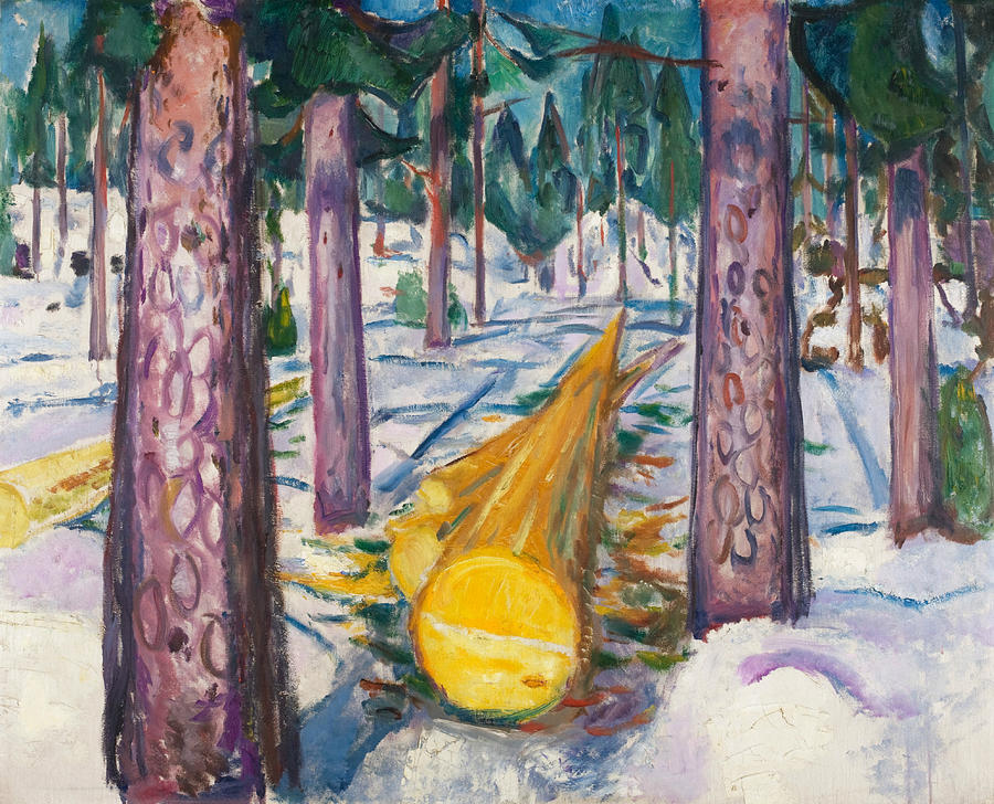 Tree Painting - The Yellow Log by Edvard Munch