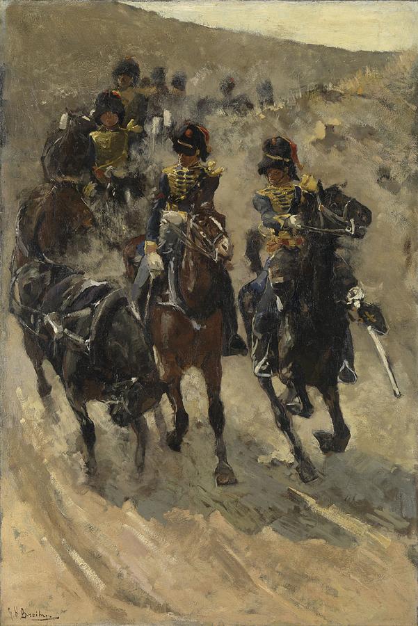 The Yellow Riders Painting by Celestial Images