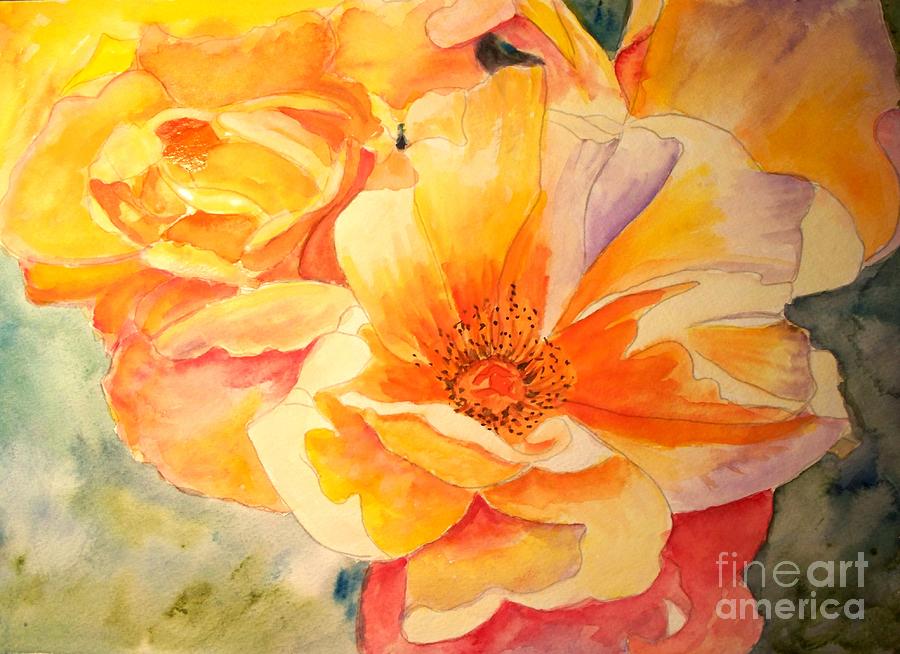 The yellow Rose Painting by Carol Grimes
