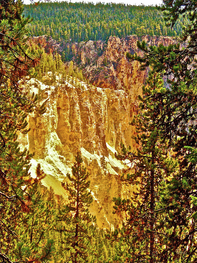The YELLOW Stone of Yellowstone Canyon  in Yellowstone National Park, Wyoming Photograph by Ruth Hager