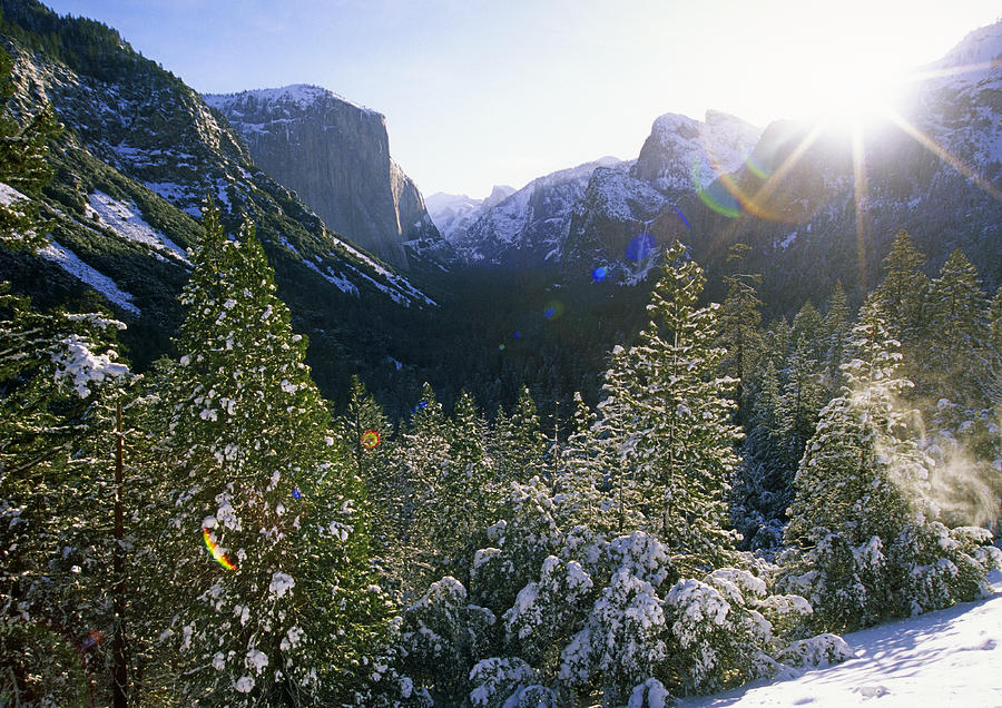 The Yosemite Valley in winter Photograph by Gary Corbett