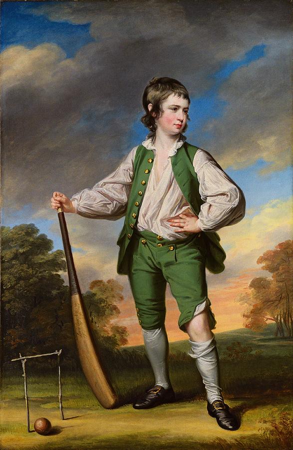The young cricketer  Portrait of Lewis Cage Painting by Celestial Images
