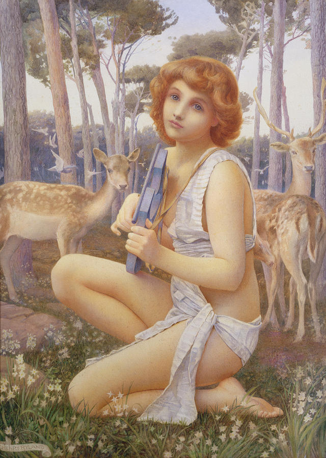 Deer Painting - The Young Orpheus by Henry Ryland