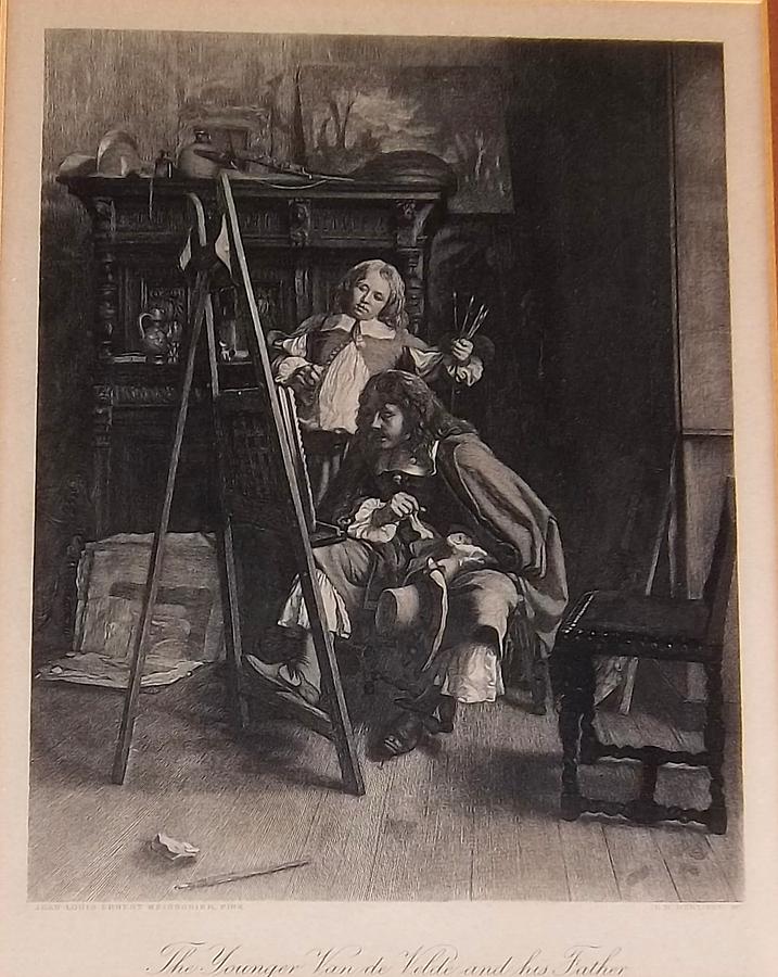 The Younger Van De Velde and His Father Mixed Media by Jean Louis Ernest Meissonier