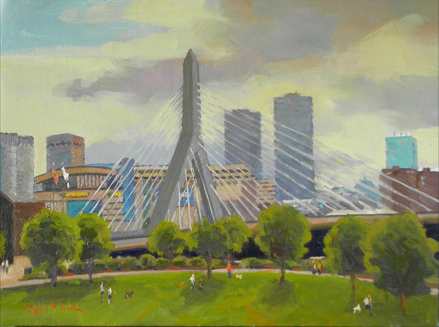 Boston Painting - The Zakim Bridge by Dianne Panarelli Miller