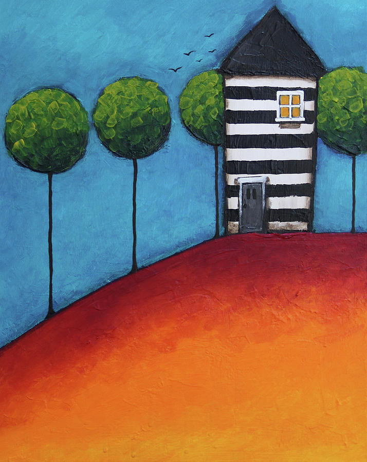 The Zebra House Painting by Lucia Stewart