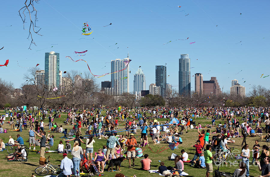 Austin Photograph - The Zilker Park Kite Festival is Americas oldest continuous kite festival held every March in downtown Austin Texas by Dan Herron