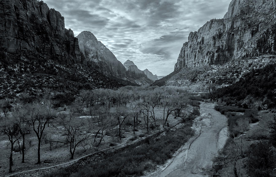 The Zion Valley BW Photograph by Jonathan Nguyen