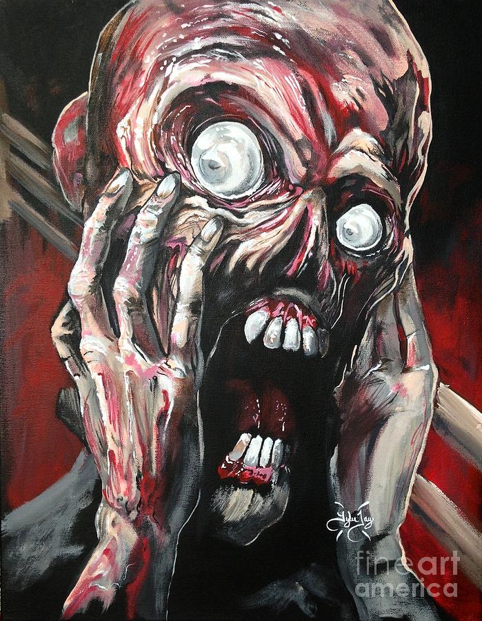 The Zombie Scream Painting by Tyler Haddox