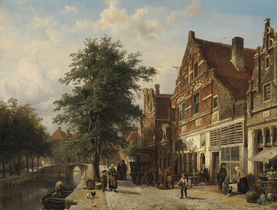 The Zuiderhaven Dijk Enkhuizen Cornelis Springer 1868 Painting by Celestial Images