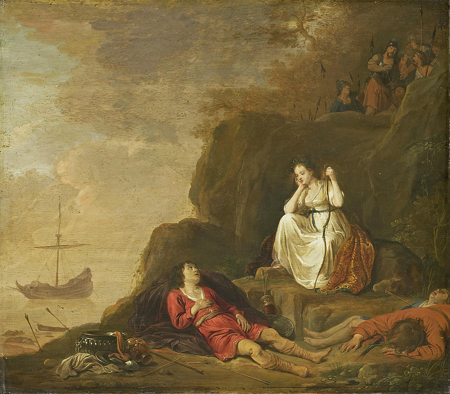 Theagenes and Chariclea Painting by Daniel Thivart