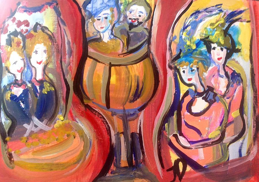 Theatre goers unite  Painting by Judith Desrosiers