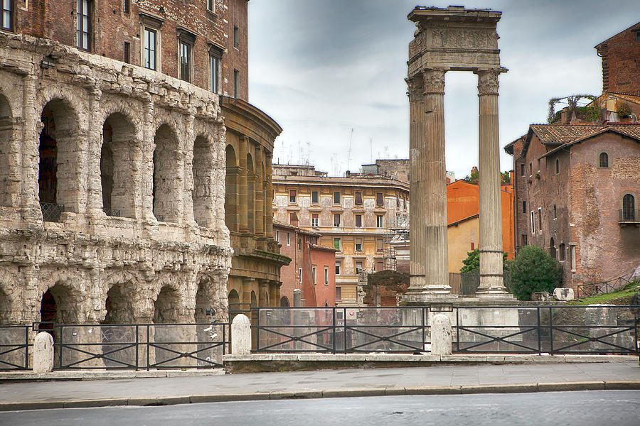 Theatre Of Marcellus And Temple Of Apollo Sosianus In Rome - Italy ...