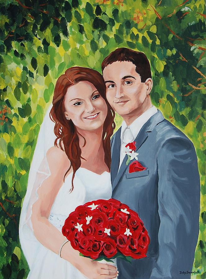 Their Wedding Day Painting by Judy Swerlick