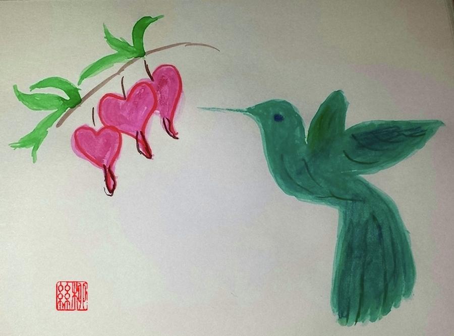 The Joy of Hummingbird Painting by Margaret Welsh Willowsilk