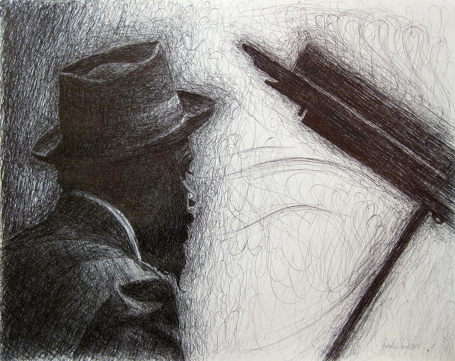 Thelonious Monk 1 Drawing by Michael Morgan