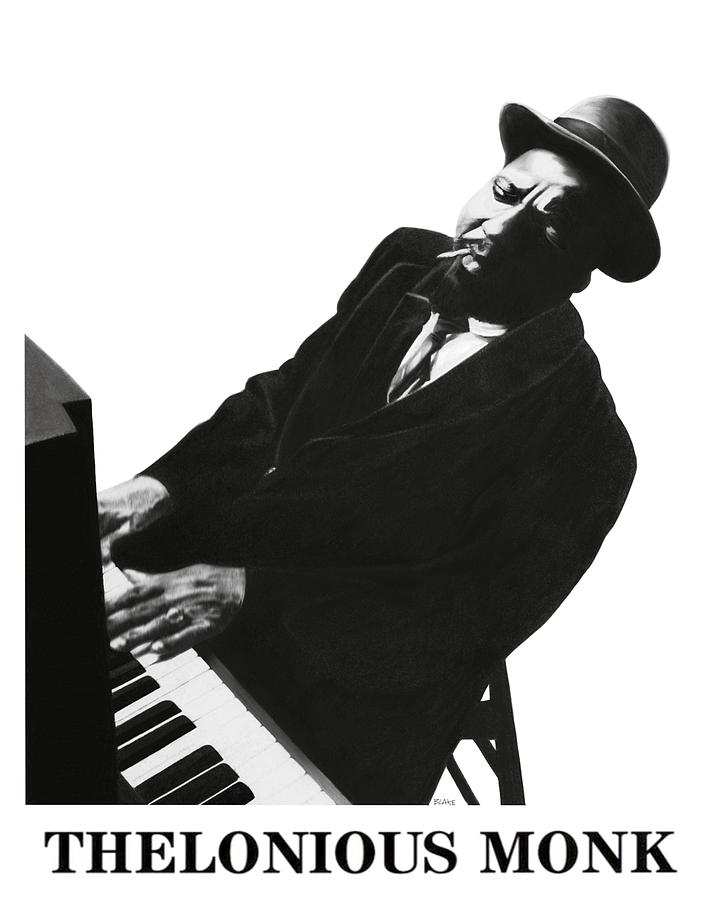 Jazz Drawing - Thelonious Monk by Blake Ahalt