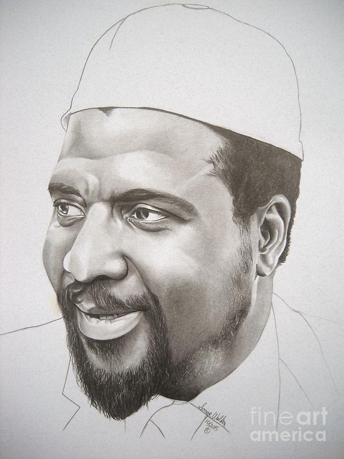 Thelonious Drawing by Sonya Walker