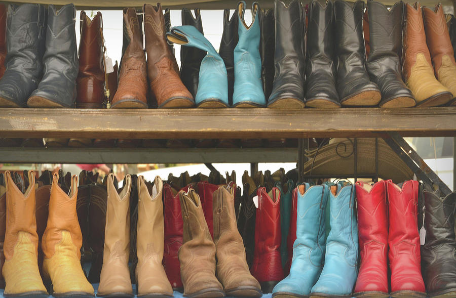 Them Boots, Turquoise and Red Photograph by Nadalyn Larsen