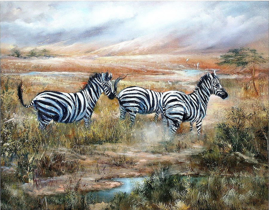 Then There Were Three Painting by Sally Seago - Fine Art America