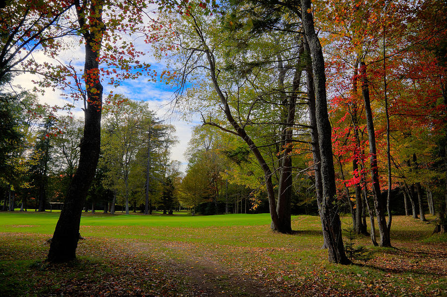 Thendara Golf Course Autumn Landscape Photograph by David Patterson