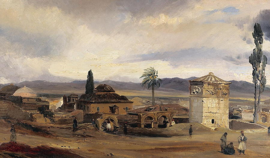 Theodore Gudin 1802-1880-View of Athens with the tower Painting by ...