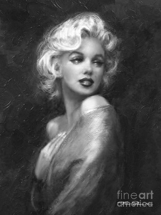 Hollywood Painting - Theos Marilyn WW bw by Theo Danella