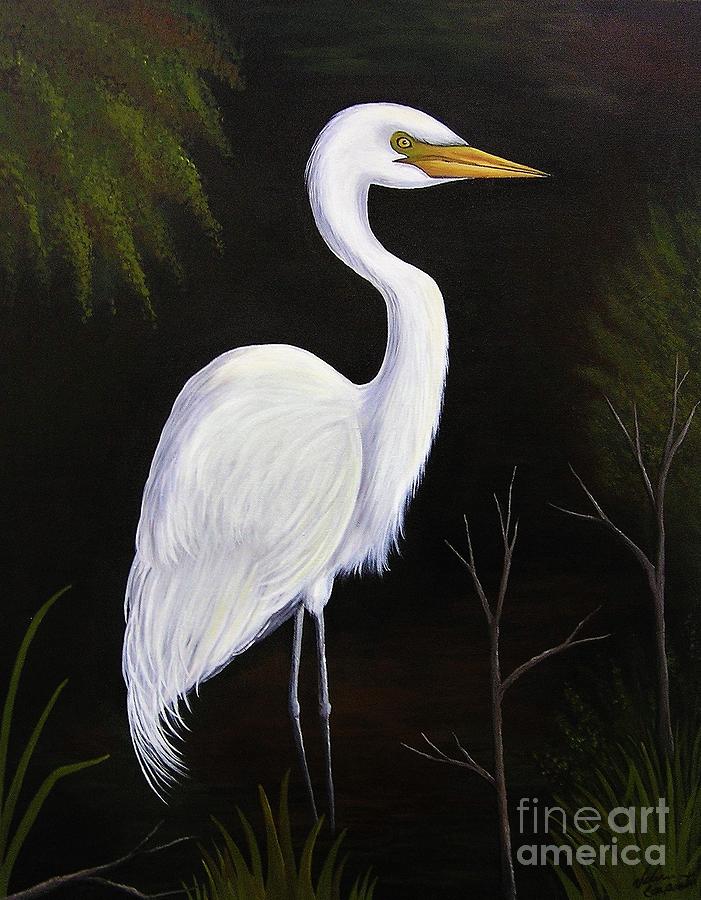 One Lone Egret Painting by Valerie Carpenter