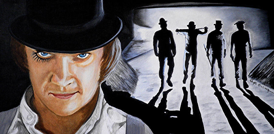 There was me that is Alex and my Three Droogs Painting by Al  Molina