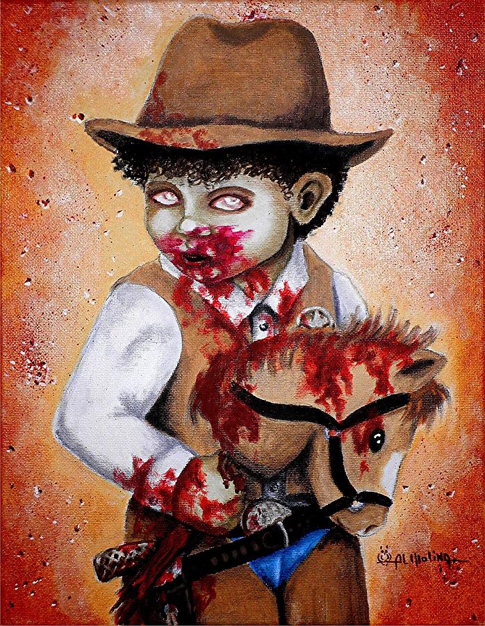 Theres a new Sheriff in Town and He wants to eat your Brains Painting by Al  Molina