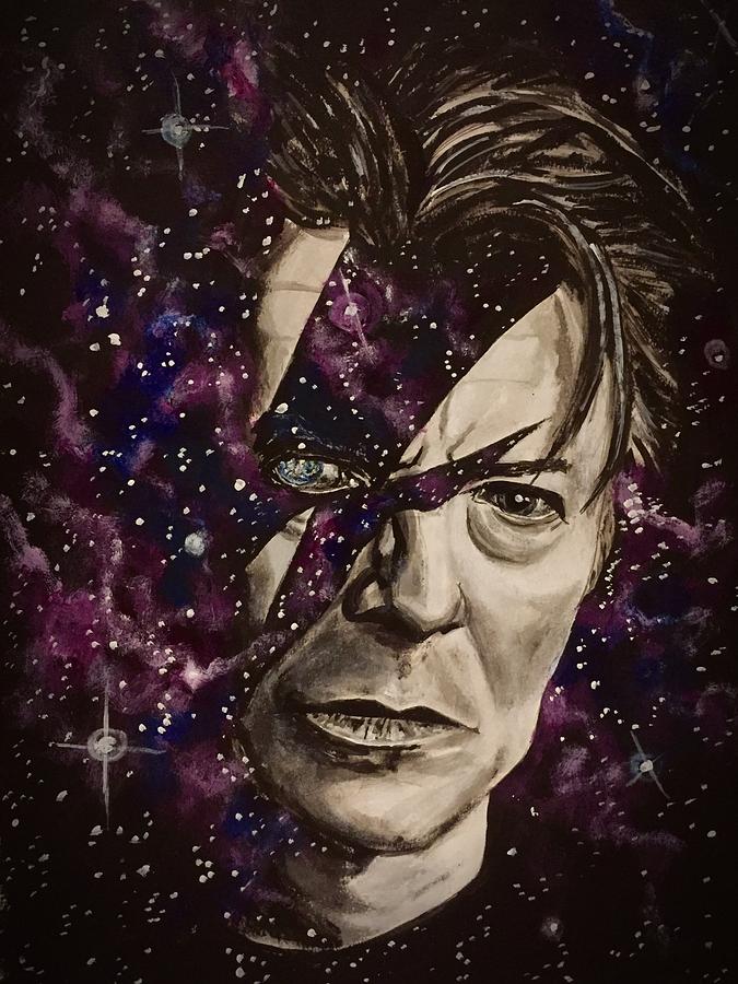 Theres A Starman Waiting In The Sky Painting by Joel Tesch