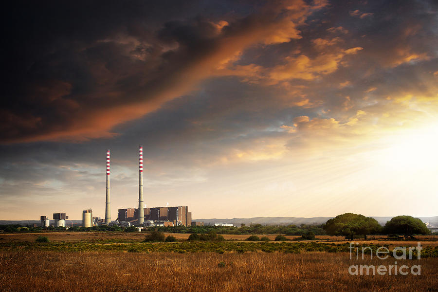 Sunset Photograph - Thermoelectrical Plant by Carlos Caetano
