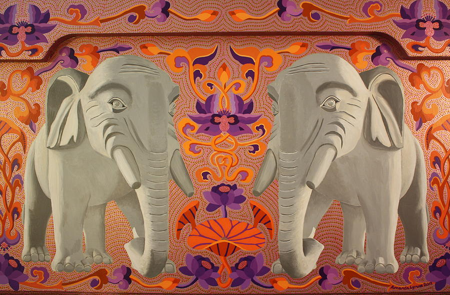 These Elephants are Democrats Painting by Amanda  Lynne