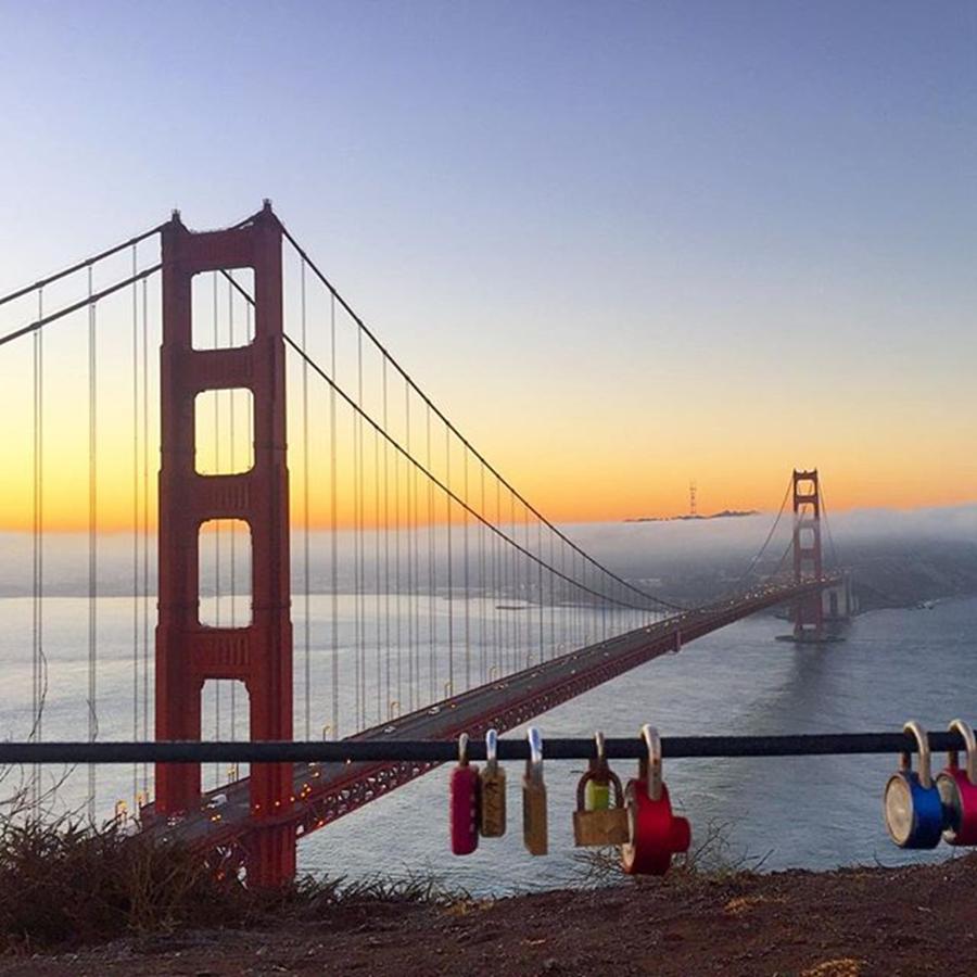 Golden Gate Bridge Photograph - Golden Gate Bridge padlocks  by Eugene Evon
