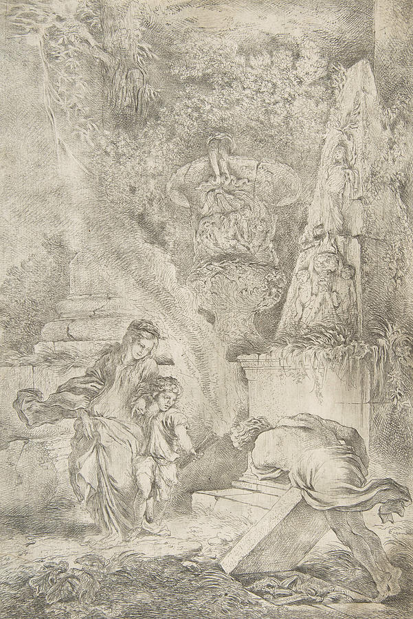 Theseus finding his fathers arms Relief by Giovanni Benedetto Castiglione
