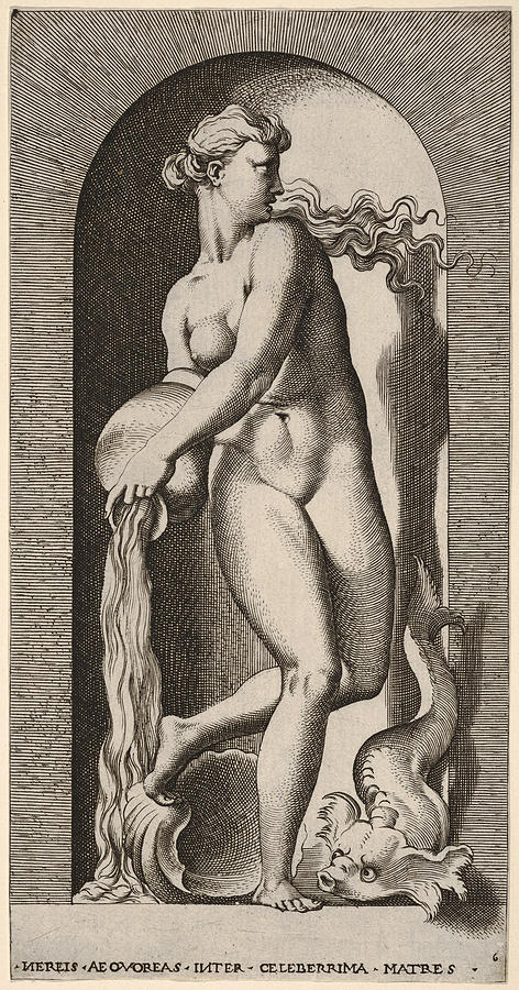 Thetis Drawing - Thetis by Giovanni Jacopo Caraglio